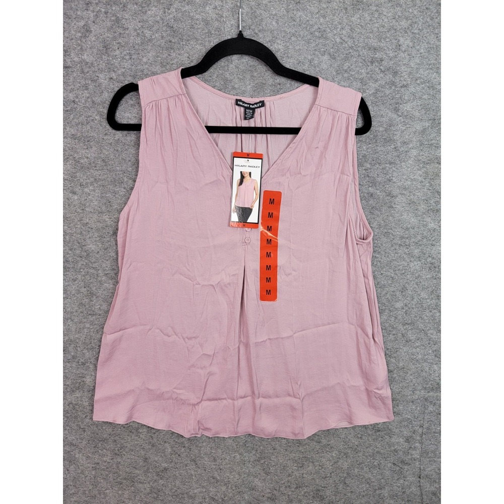 Hilary Radley Ladies Sleeveless Blouse Soft Plum Purple Medium 1765890